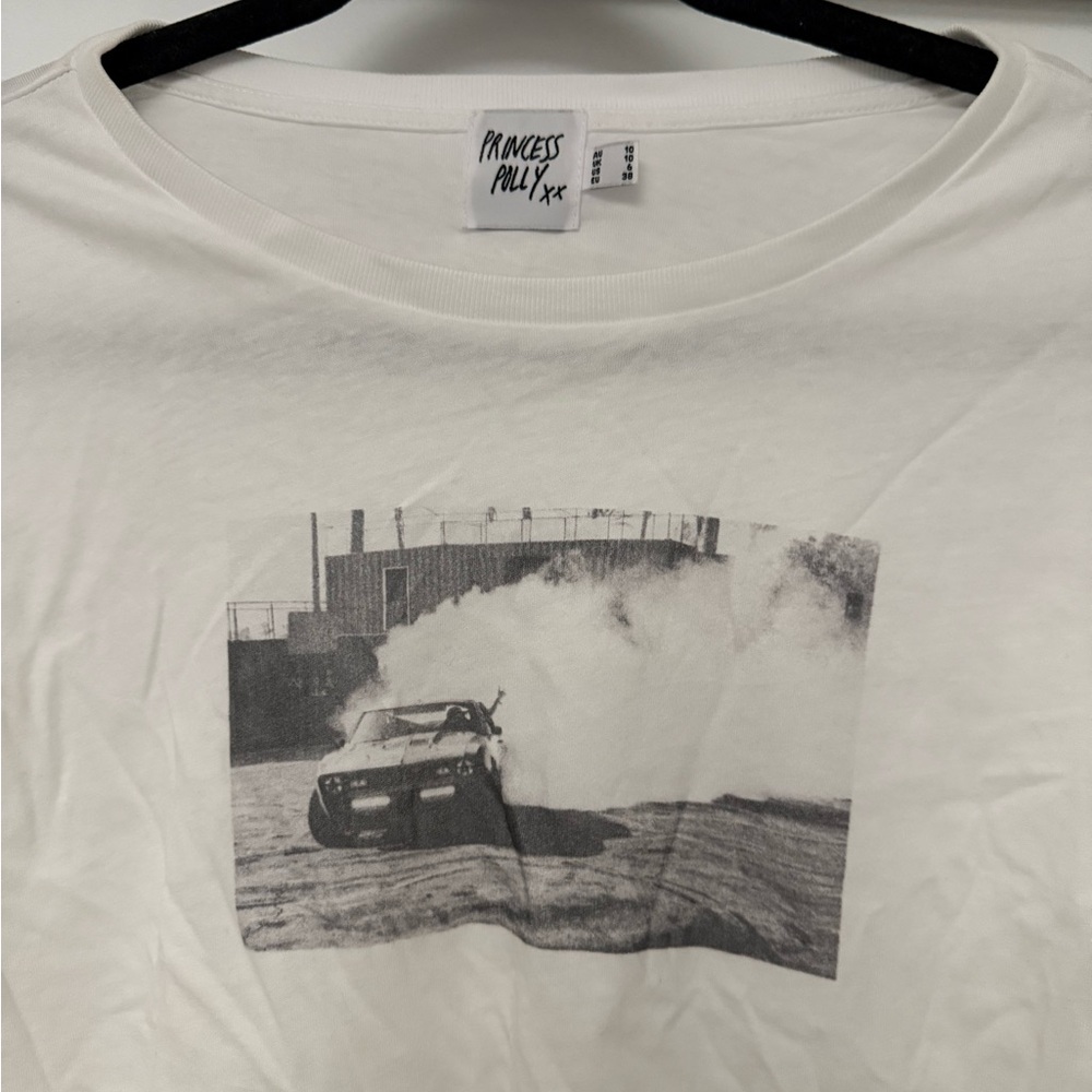 Princess Polly White Short Sleeve Tee with Graphic Print